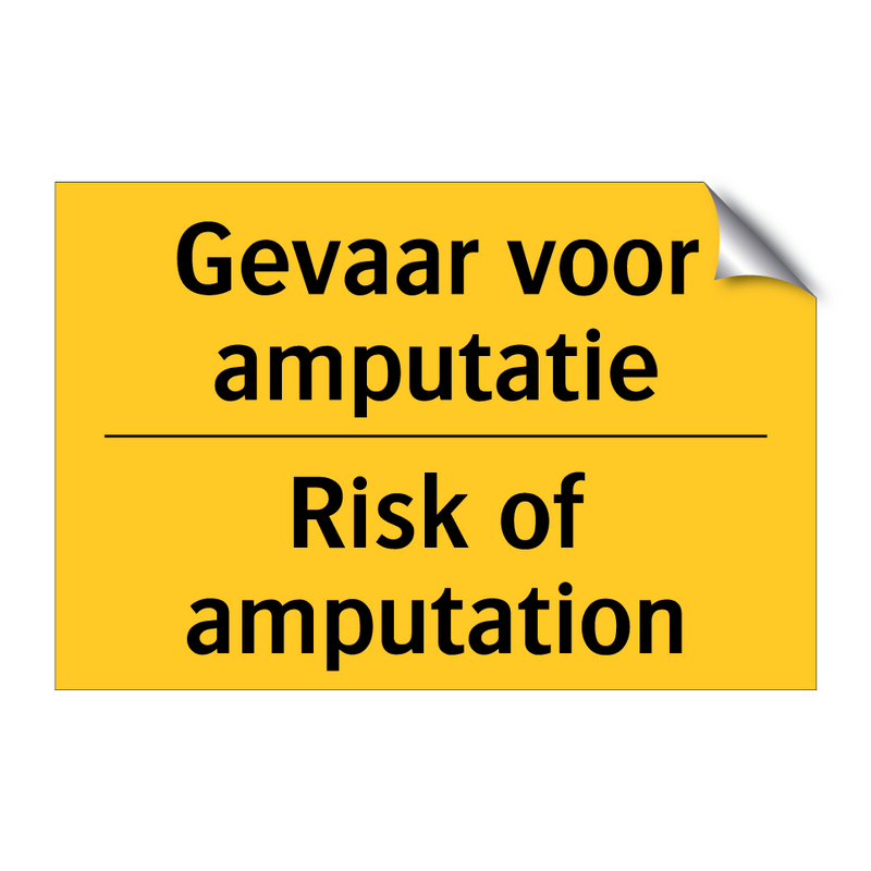 Gevaar voor amputatie - Risk of amputation