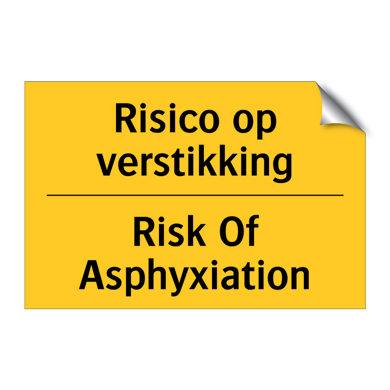 Risico op verstikking - Risk Of Asphyxiation
