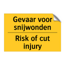 Gevaar voor snijwonden - Risk of cut injury