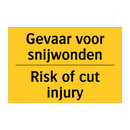 Gevaar voor snijwonden - Risk of cut injury