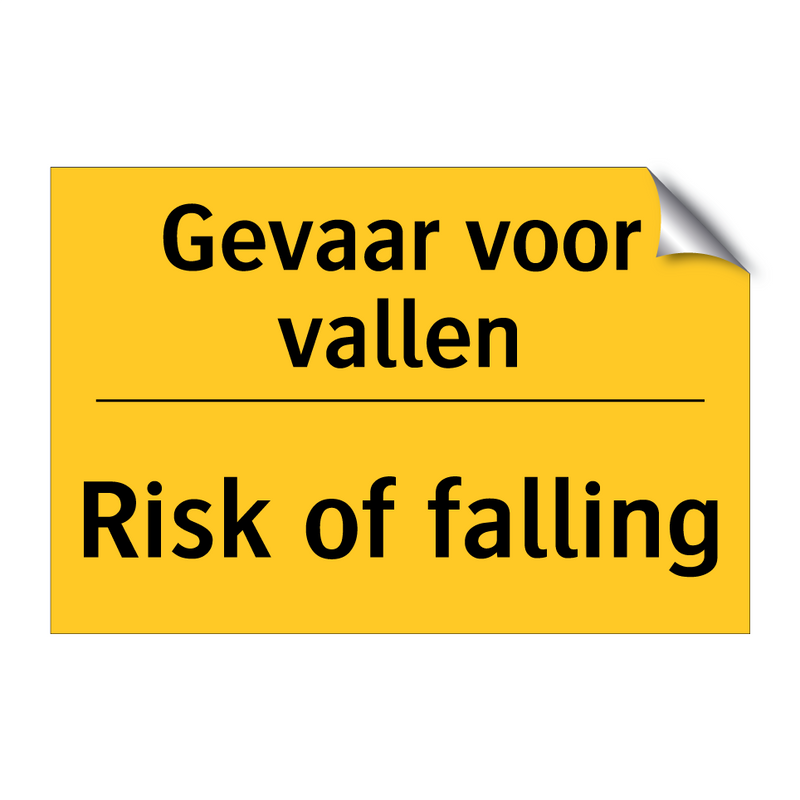 Gevaar voor vallen - Risk of falling