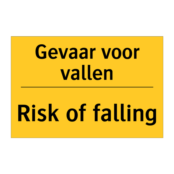 Gevaar voor vallen - Risk of falling