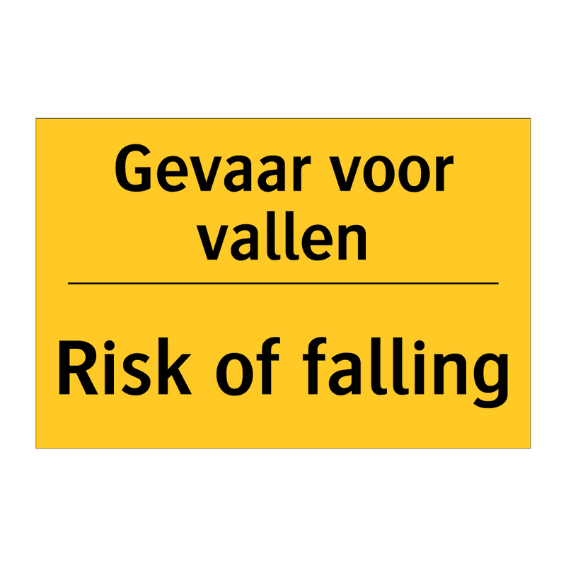 Gevaar voor vallen - Risk of falling