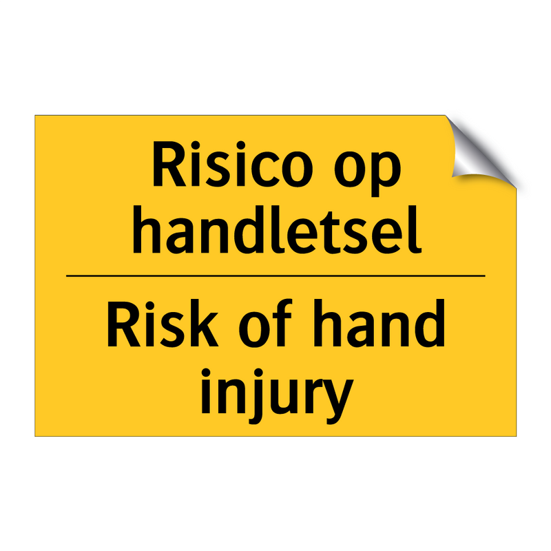 Risico op handletsel - Risk of hand injury