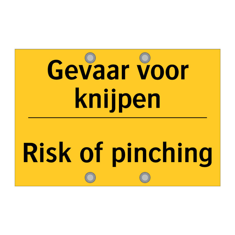 Gevaar voor knijpen - Risk of pinching