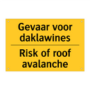Gevaar voor daklawines - Risk of roof avalanche