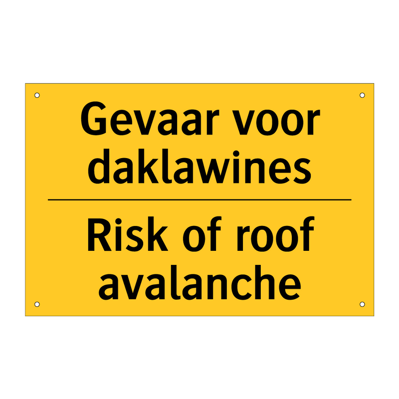 Gevaar voor daklawines - Risk of roof avalanche