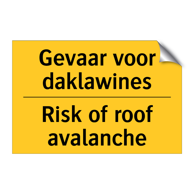 Gevaar voor daklawines - Risk of roof avalanche