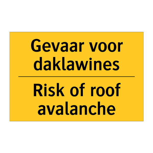 Gevaar voor daklawines - Risk of roof avalanche