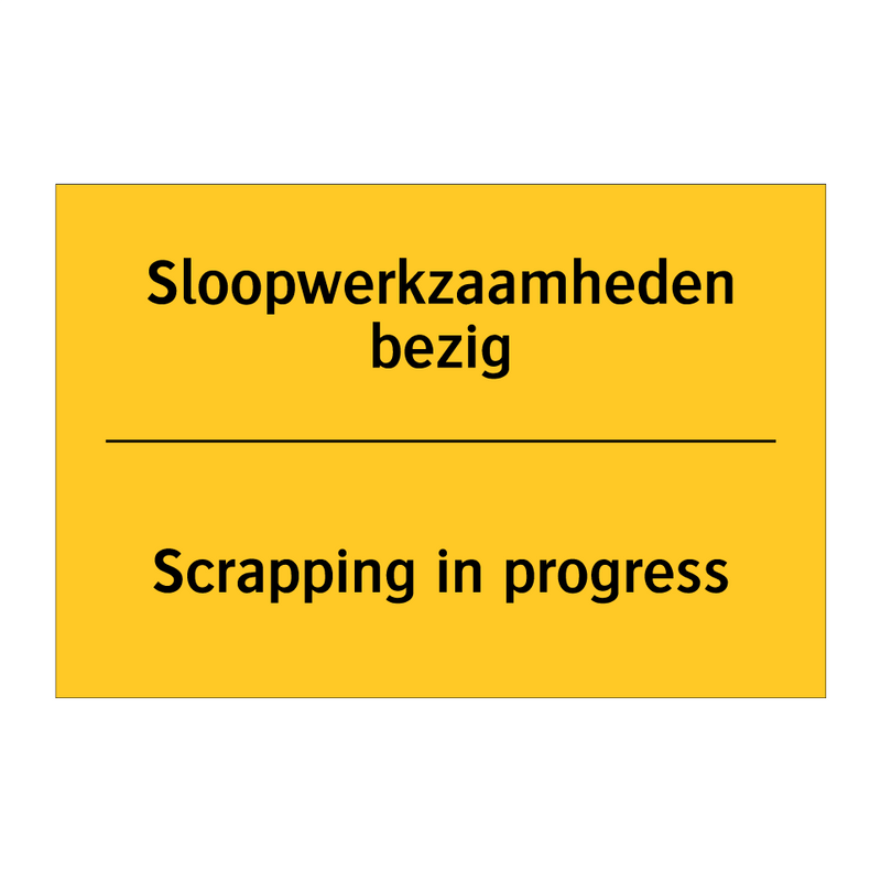 Sloopwerkzaamheden bezig - Scrapping in progress