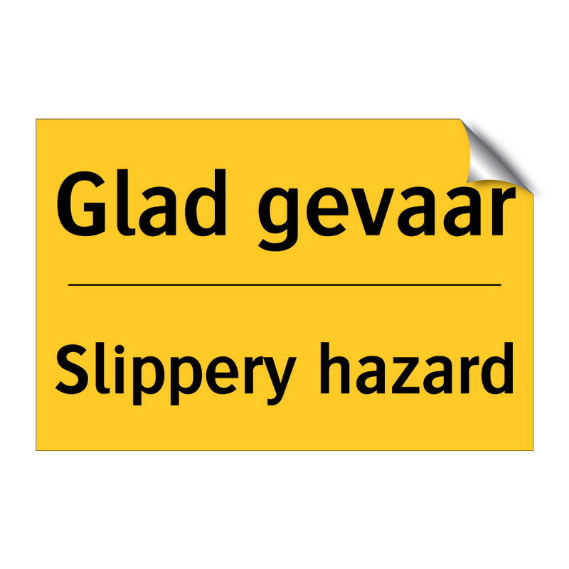 Glad gevaar - Slippery hazard