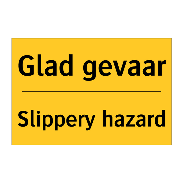 Glad gevaar - Slippery hazard