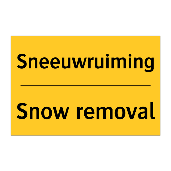 Sneeuwruiming - Snow removal