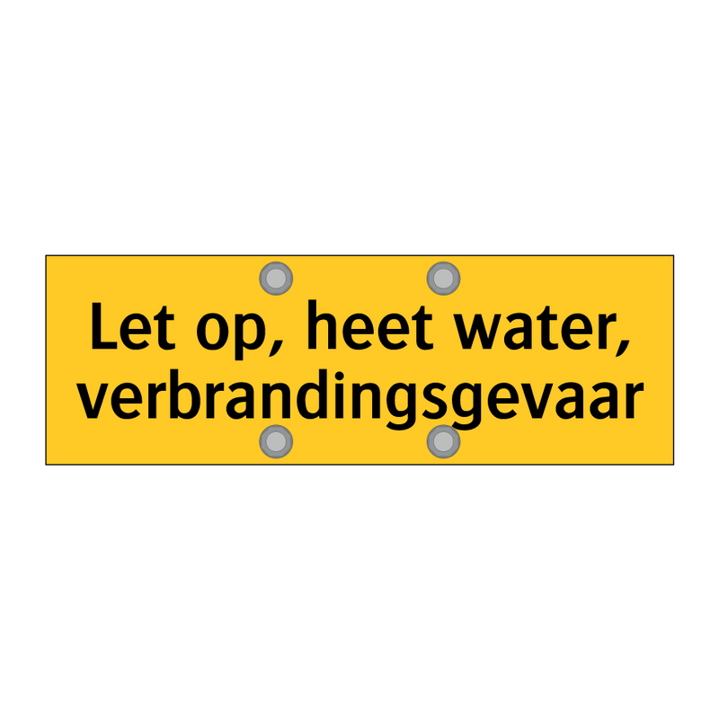 Let op, heet water, verbrandingsgevaar