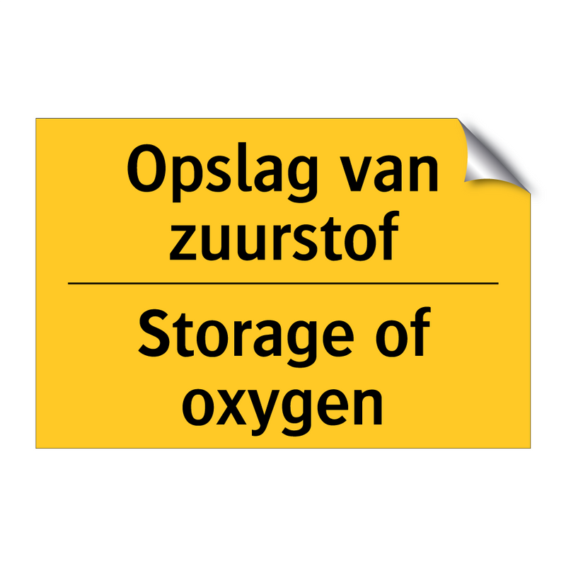 Opslag van zuurstof - Storage of oxygen