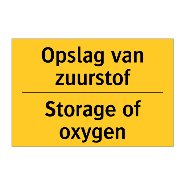Opslag van zuurstof - Storage of oxygen