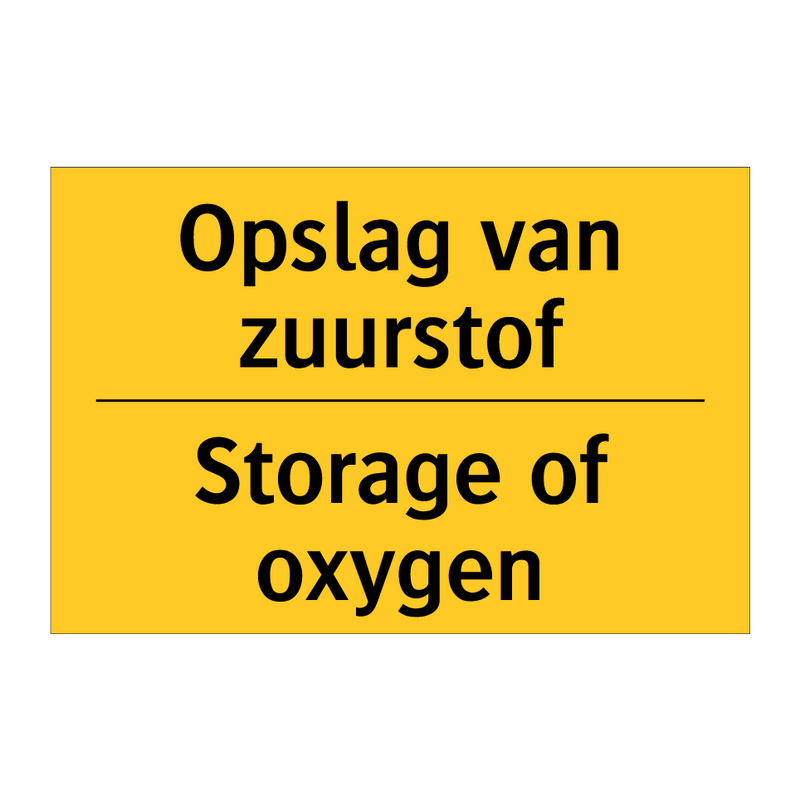 Opslag van zuurstof - Storage of oxygen