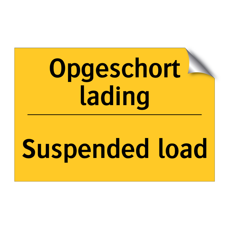 Opgeschort lading - Suspended load