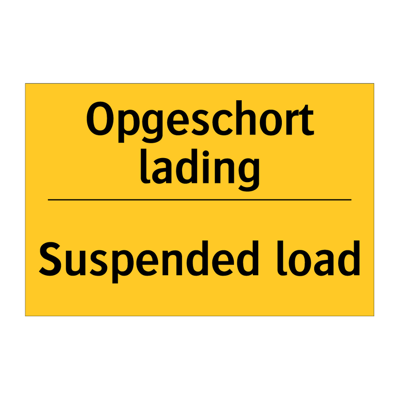 Opgeschort lading - Suspended load