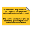 De schakelkast mag alleen worden /.../ - The control cabinet may only be /.../