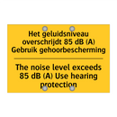 Het geluidsniveau overschrijdt /.../ - The noise level exceeds 85 dB /.../