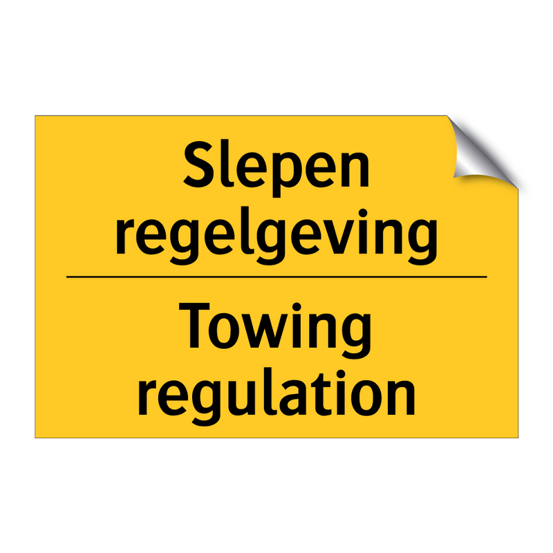 Slepen regelgeving - Towing regulation