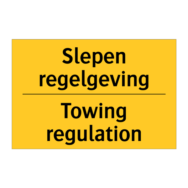 Slepen regelgeving - Towing regulation