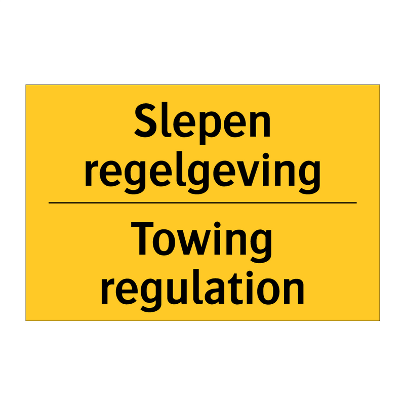Slepen regelgeving - Towing regulation