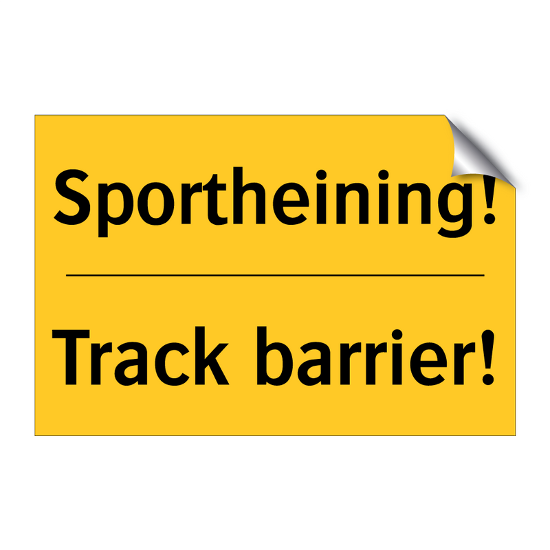 Sportheining! - Track barrier!