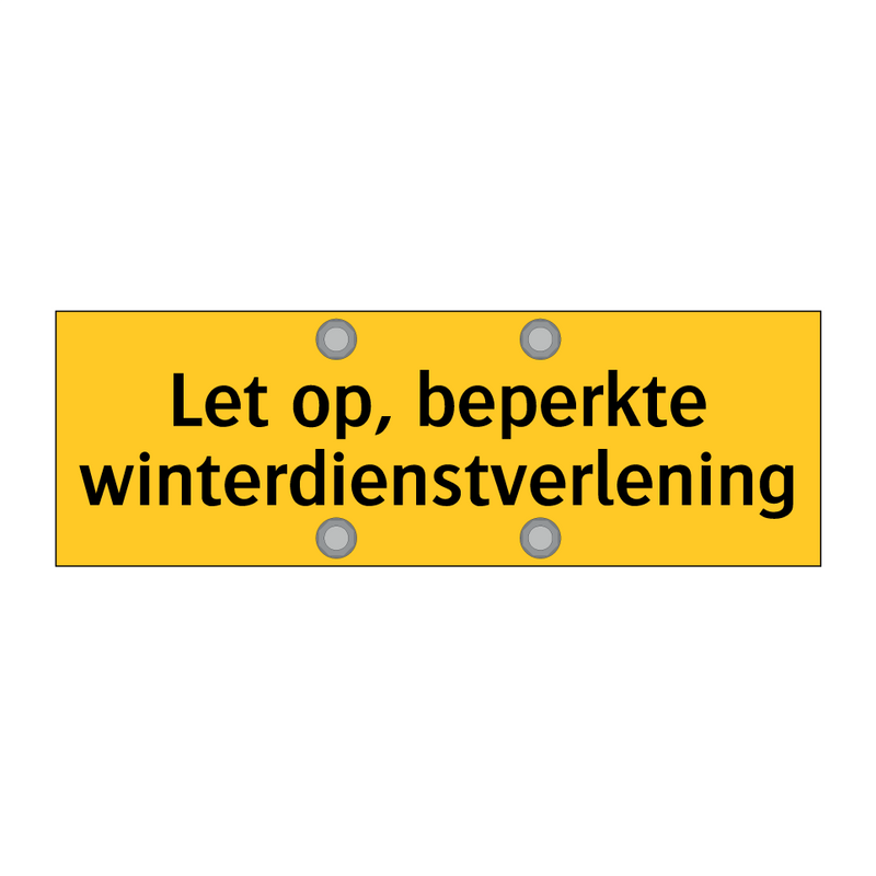 Let op, beperkte winterdienstverlening
