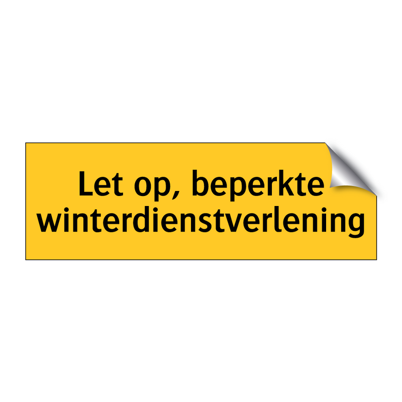 Let op, beperkte winterdienstverlening
