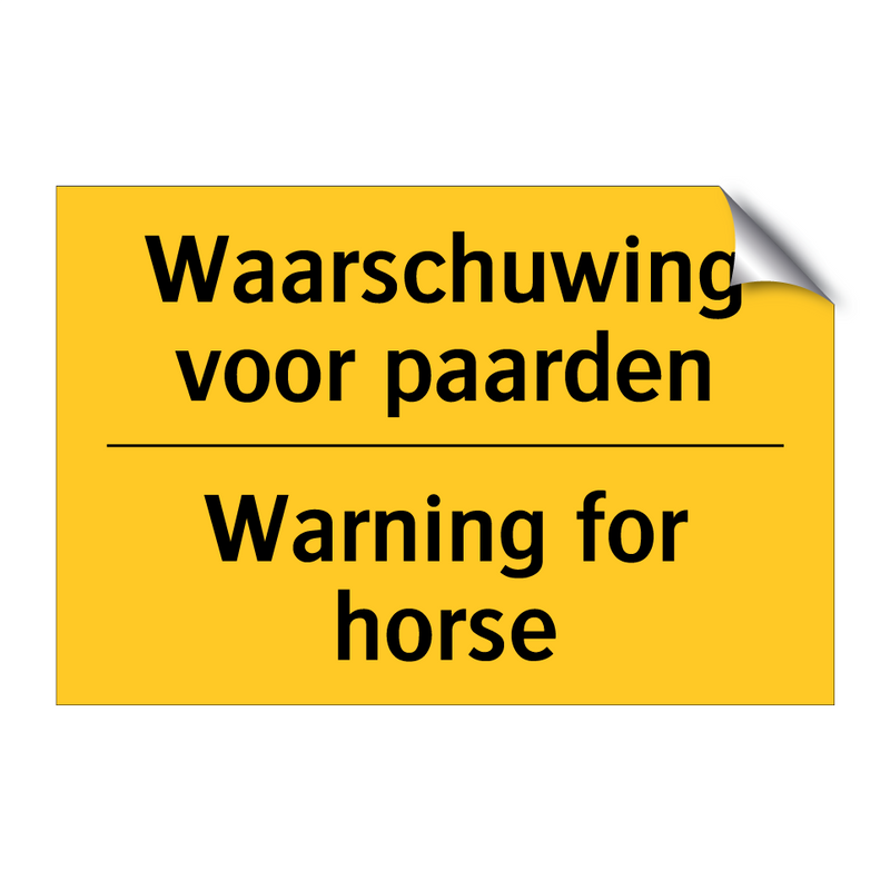Waarschuwing voor paarden - Warning for horse