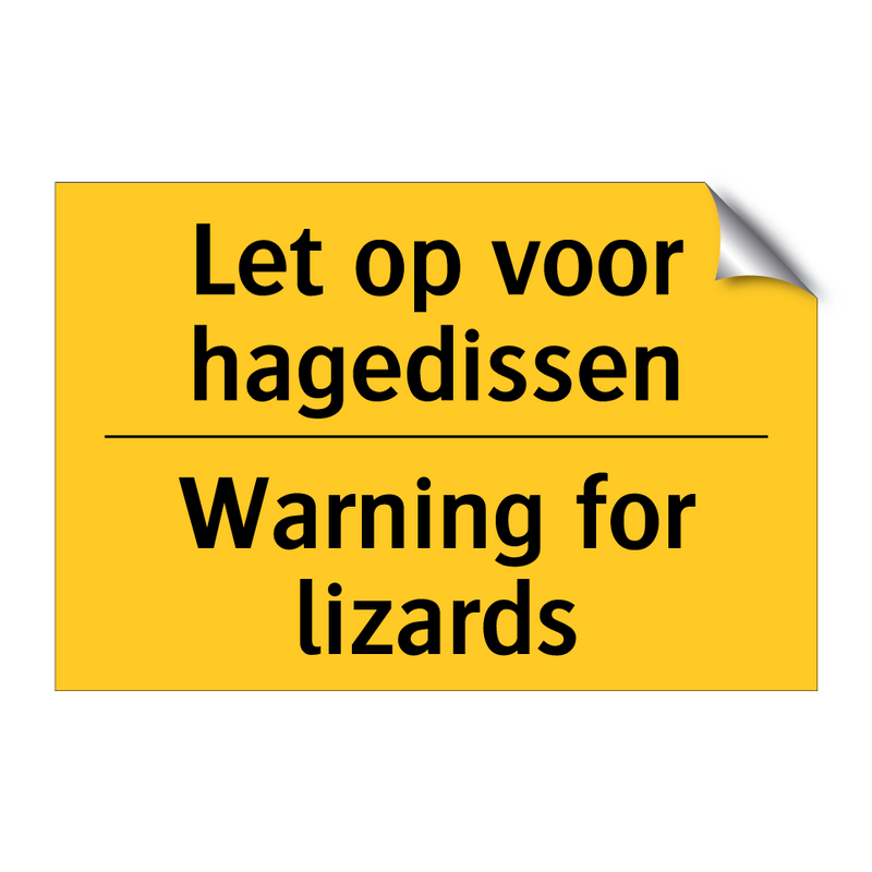 Let op voor hagedissen - Warning for lizards