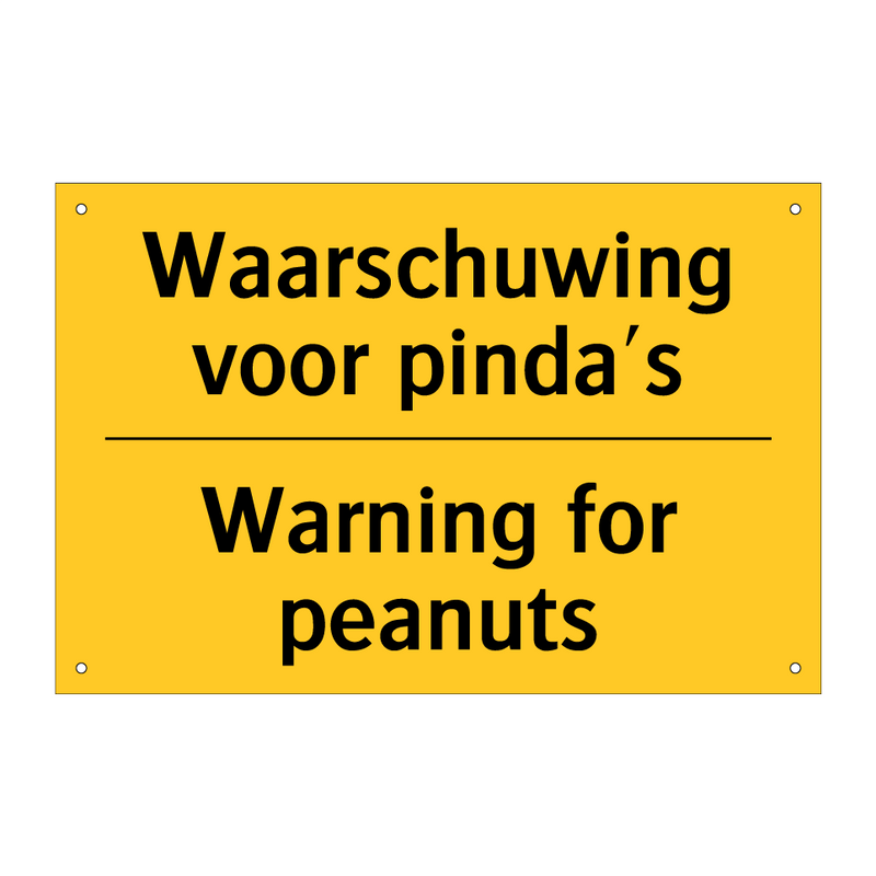 Waarschuwing voor pinda's - Warning for peanuts