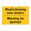 Waarschuwing voor pinda's - Warning for peanuts