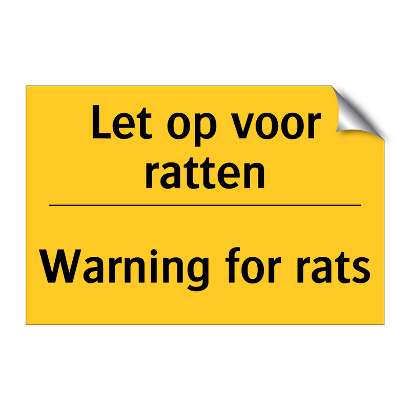 Let op voor ratten - Warning for rats