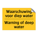 Waarschuwing voor diep water - Warning of deep water