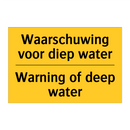 Waarschuwing voor diep water - Warning of deep water