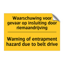 Waarschuwing voor gevaar op insluiting /.../ - Warning of entrapment hazard due /.../