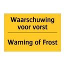 Waarschuwing voor vorst - Warning of Frost