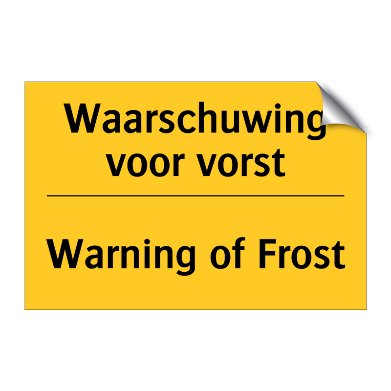 Waarschuwing voor vorst - Warning of Frost