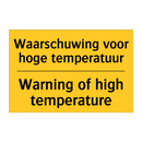 Waarschuwing voor hoge temperatuur - Warning of high temperature