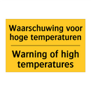 Waarschuwing voor hoge temperaturen - Warning of high temperatures