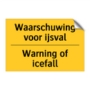 Waarschuwing voor ijsval - Warning of icefall