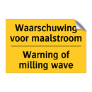 Waarschuwing voor maalstroom - Warning of milling wave