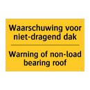 Waarschuwing voor niet-dragend dak - Warning of non-load bearing roof