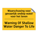 Waarschuwing voor gevaarlijk ondiep water voor het leven - Warning Of Shallow Water Danger To Life