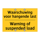 Waarschuwing voor hangende last - Warning of suspended load