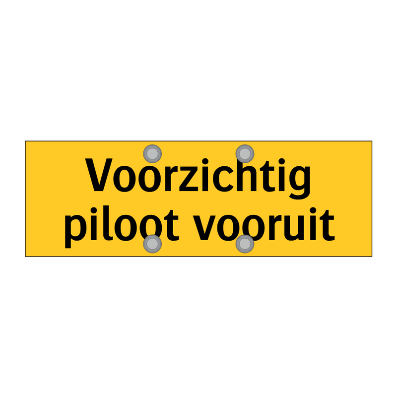 Voorzichtig piloot vooruit