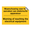 Waarschuwing voor het aanraken /.../ - Warning of touching the electrical /.../